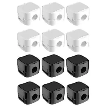 6 шт. магнитных зажимов для кабеля, клейкий держатель для провода, органайзер для шнура, настенный настольный тумбочка для домашнего офиса White