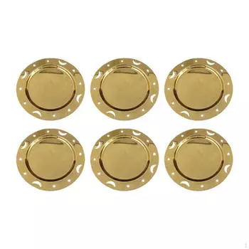 6Pcs Metal Jewelry Storage Tray Afternoon Tea Cake Display Dish Decorative Candy Plate Business