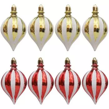 6pcs Mini Painted Christmas Balls Set Cartoon Merry Christmas Tree Decor Happy New Year Decoration золотой