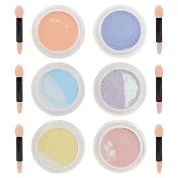 6pcs Nail Powder Home Salon Pearly Lustre Shiny Nail Art Powder Decoration Manicure Tool