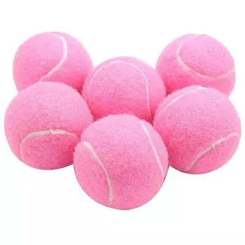 6Pcs Pack Pink Tennis Balls Wear-Resistant Elastic Training Balls 66mm Ladies Beginners Practice Tennis Ball for Club