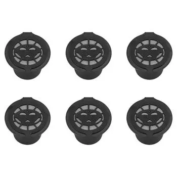 6Pcs Plastic and Stainless Steel Refillable Reusable Coffee Capsule Filters Baskets Replacement