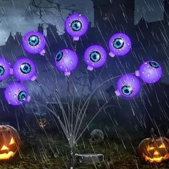 6PCS Plug-in Light Halloween LED Eyeball Lights Decorative Solar Garden Lawn Lights Garden зелёный