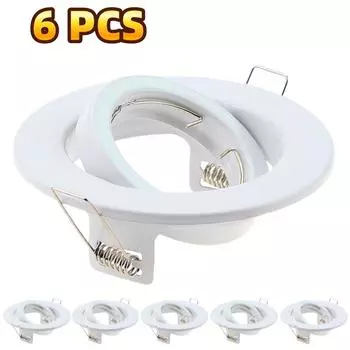 6Pcs Recessed Mount Frame with MR16 Lamp Holder Spot Lighting Bracket Socket Lamp Holder Socket Fitting Spot Lighting Fixture