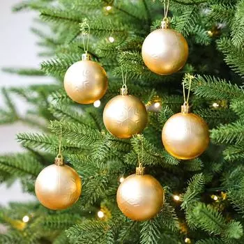 6Pcs Red/Blue Snowflake Christmas Ball Hanging Christmas Tree Pendants New Year Decor