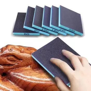 6 шт. шлифовальная губка зернистостью 60-320 моющиеся и многоразовые влажные и сухие шлифовальные блоки для металла дерева полировка абразивный инструмент 120*96*13 мм Other