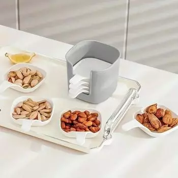 6PCS Sauce Serving Bowls Dipping Dish Set Candy Dessert Appetizer Nuts Seasonings Snack Dish Food Container Kitchen Supplies