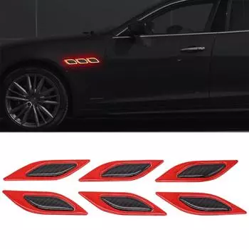 6pcs/Set Car Reflective Stickers Car Body Anti-Scratch Safety Warning Sticker for Moto Truck Auto Motor Exterior Decorative