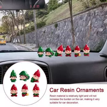 6Pcs/set Creative Xmas Elf Character Resin Handicraft Ornament Landscape Micro Decorations Acce D6Z4 6pcs per set-One size