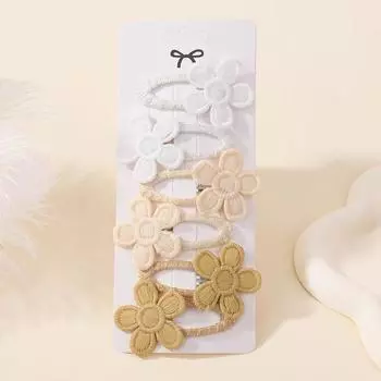 6Pcs/Set Cute Daisy Flower Hair Clips for Baby Girls Lovely Bang Side Clip Hairpins Princess Barrette Kid Hair Accessories