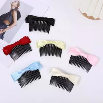 6Pcs/Set Fabric Cute Bow Hair Comb Women Korean Simple Hairpin Elegant Joker Outdoor Fashion Comb Clips Girls Hair Accessories