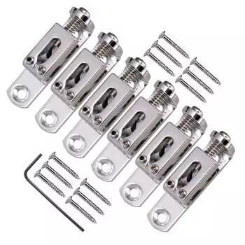 6pcs/set Guitar Bridge Saddles With Wrench For Electric Guitar Individual Single Split Single Electric Guitar Bridge For Musical серебряный