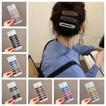 6pcs/set Korean Style Rectangle Hairpins Metal Geometry Barrettes Headwear Daily C