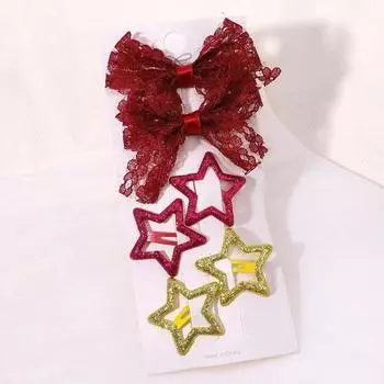 6pcs/set Sweet Sequins Bows Star BB Clip for Girls Butterfly Hair Clips Cute Hairbangs Side Hairpins Gripes Hair Accessories