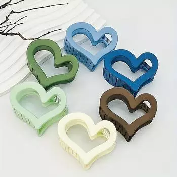 6PCS/SET Women s Love Matte Matte Hair clip Multi-colored plastic Love hair clip Fashion cute style go out hairstyling makeup ba Size fits all