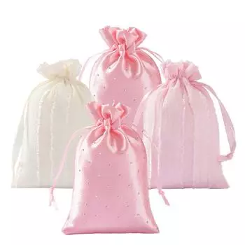 6pcs Sheer Organza Gift Bags Drawstring Bag Gift Pouches Favor Small Jewellery Pouch Birthday Wedding Party Supplies Gift Bags as picture