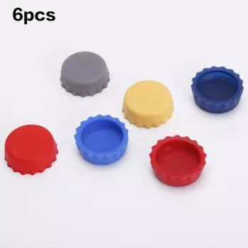 6pcs Silicone Wine Bottle Caps Silicone Red Wine Bottle Caps Candy-colored Reusable Fresh-keeping Caps Seal Beer Bottle Caps