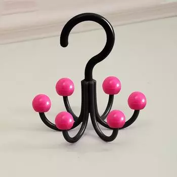 6pcs Six Claws Dopamine Hook Hanger Portable Scarf Hat Bag Organizer Sturdy Rotating Hook Bedroom