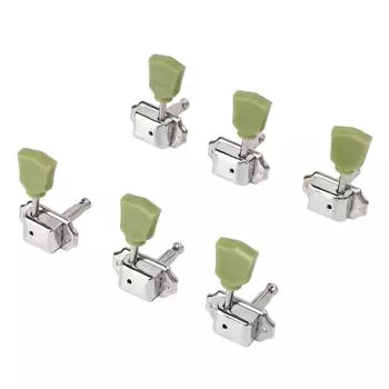 6Pcs String Tuning Key Metal Plastic Semi Sealed Tuning Keys for Electric Acoustic Guitar 3L3R серебряный