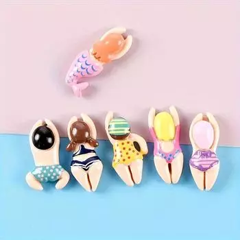 6pcs Super Cute Beach Swimming Decorative Refrigerator Magnet