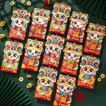 6pcs Traditional 2025 New Year Red Envelopes Blessing Red Packet Celebration Style 7