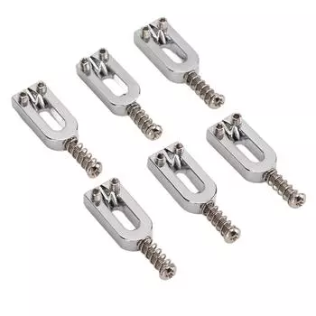 6Pcs U Shaped Electric Guitar Bridge Saddles Tremolo Metal Roller Screw Saddle ReplacementSilver серебряный