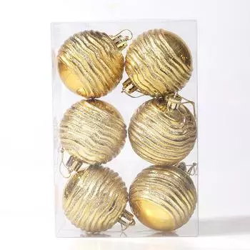 6pcs Unique Christmas Ball Ornaments Assorted Colors Patterns, Durable Plastic Hanging Decorations for Christmas Trees,Christmas Decorations