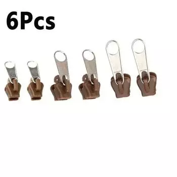6pcs Universal Zipper Repair Kit Instant Zipper Repair Replacement Zippers Sliding Teeth Rescue Zipper for DIY Sewing Supplies