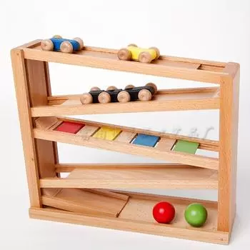 6pcs Visual Tracking Track Slide Wooden Toy Balls FG-G1