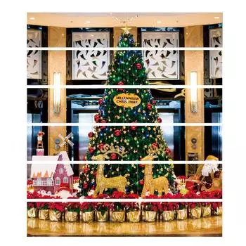 6pcs Waterproof Christmas Tree Stair Wall Stickers Ornaments Home Party Decoration
