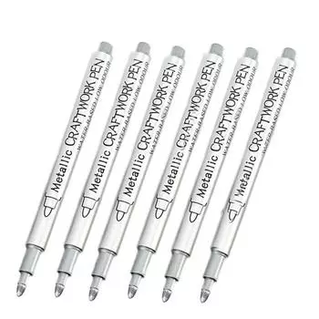 6pcs Waterproof Metallic Permanent Marker Pens for DIY - Ideal for Resin Molds, Gold & Silver Drawing - Essential Craft Suppli
