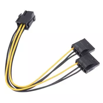 6Pin To Dual 4Pin IDE Видеокарта Кабель питания Адаптер Разъем Видеокарты Кабель питания