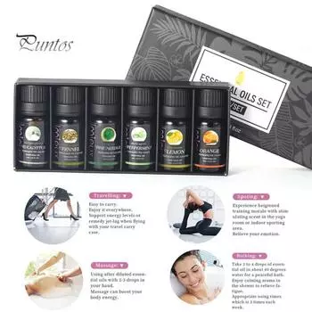 6шт 10мл привлекательный эффективный мягкий ароматерапевтический набор эфирных масел лимона и фенхеля для девочек Six-piece set