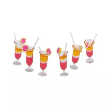 6шт 1:12 миниатюрных кукольных стаканчиков для сока, кукольная кухня, аксессуары для еды One Size