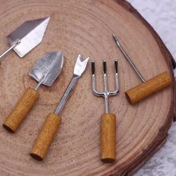 6шт 1:12 Симуляция Садоводство Мульти Инструмент Миниатюрный Кукольный Домик Дети Уборка Игрушки Мини Фермерские Инструменты Набор