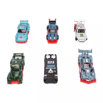 6шт 1:64 гоночных модели машин игрушечный набор из сплава машин с функцией скольжения детский подарок мальчику украшение дома