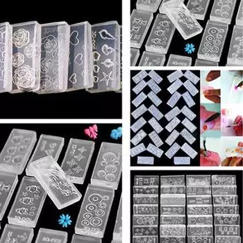 6шт 3D акриловый цветок сердце бантом дизайн ногтей дизайн украшения плесень DIY инструмент