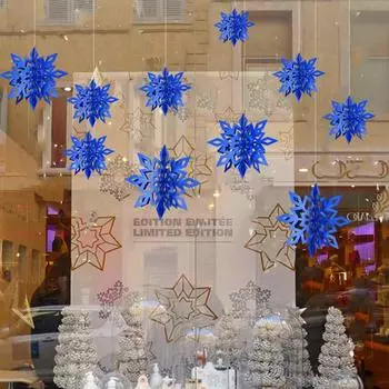 6шт 3D снежинки подвесные снежинки рождественские украшения снежинка украшение радужные снежинки разноцветный