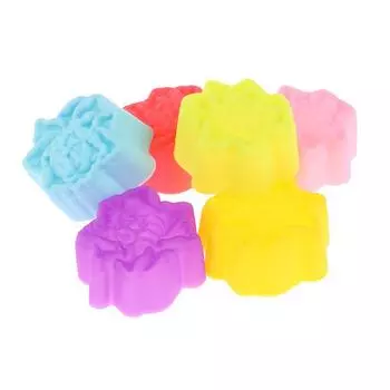 6шт 5см пион цветок пудинг плесень кекс торт силиконовые формы аксессуары
