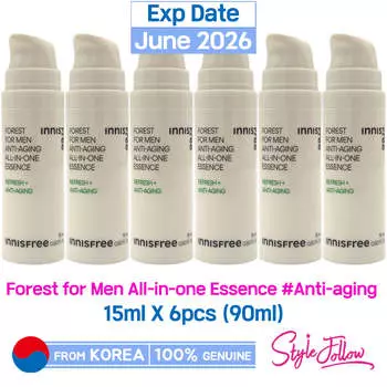 6шт/90мл_[INNISFREE] Универсальная эссенция Forest for Men 15мл (Образец) #Против старения 15ml X 6pcs (90ml)