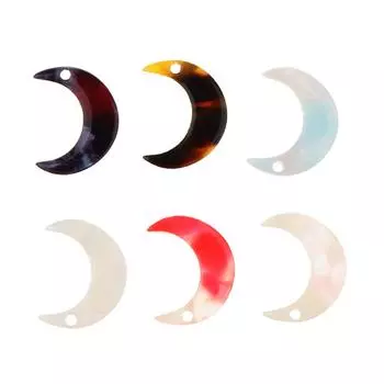 6шт акриловые подвески с подвесками в виде Луны для серег, браслетов, DIY изготовления ювелирных изделий as described разноцветный