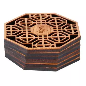 6шт бамбуковая подставка под чашку, коврик для защиты от ожогов, теплоизоляционная подкладка, принадлежности для чайной церемонии(Тип 1 )