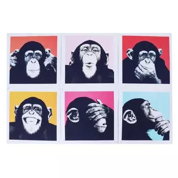 6шт безрамный холст с рисунком обезьяны картина настенная живопись для гостиной спальни домашний декор