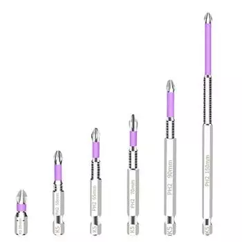 6шт биты для отверток противоскользящие высокая твердость ударопрочность биты с высоким кручением сильные магниты биты