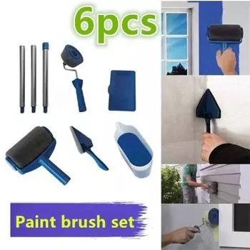 6шт бытовой малярный валик ручка инструмент для настенной живописи комнаты легко работать 6pcs