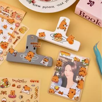 6шт CAPYBARA мультфильм наклейки водонепроницаемый самоклеящийся дневник журнал наклейка DIY этикетка наклейка для ноутбука гитара скрапбук белый