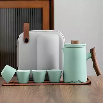 6шт Чайный сервиз Подарки ко Дню отца Керамический портативный дорожный чайный сервиз для ресторана Простой уличный набор для кемпинга Чайный набор Портативный чайный набор для заваривания чая