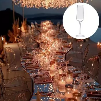 6шт. Чашки для шампанского Элегантная флейта для шампанского на 8 унций Прозрачная игристая флейта для шампанского Бокал мимозы для ресторана Prosa Свадьба Годовщина 6pcs