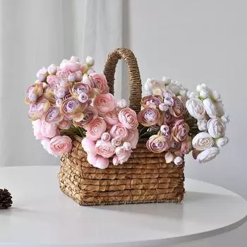 6шт цветок лотоса ручной букет моделирование свадебный цветок украшение дома искусственные цветы 6Pcs розовый