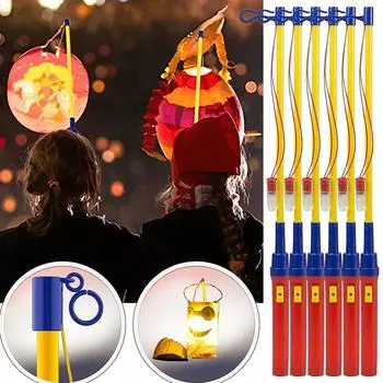 6шт детский электрический со светодиодным переносным шестом праздничный 40см